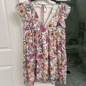 Altar'd State Floral Dress with Yellow and Green Accents